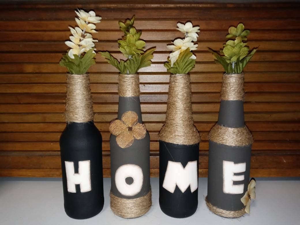 Decorative Home Beer Bottles Hand Painted Etsy