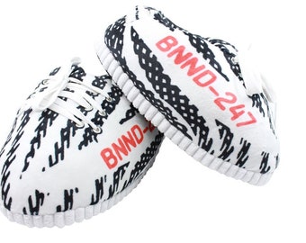 zebra yeezy slippers