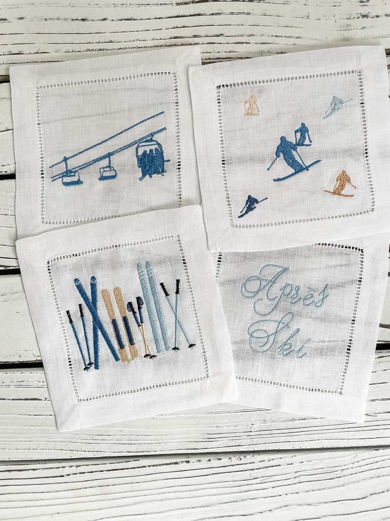 Apres Ski Cocktail Napkins or Guest Towels