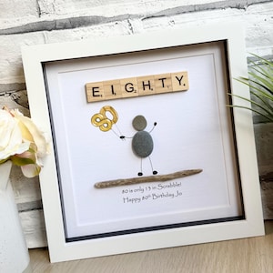 Personalisiertes Geburtstagsgeschenk, personalisiertes Kieselstein Bild, 18., 21., 30., 40., 50., 60., alles Gute zum Geburtstag, Geschenk für Freund, Geschenkideen,