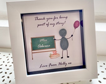 Teacher Gift - Thank you Teacher - teacher pebble art - Personalised Gifts - Childminder gift - Student teacher gift - Gift for Teacher