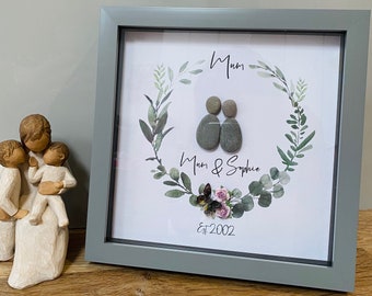 Mum Pebble Frame, Mothers Day, Personalised Mothers Day Present, Personalised gifts, family pebble art, gift for Mum, Mummy gift idea,