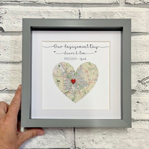 Presente de mapa de noivado emoldurado, moldura de noivado personalizada, presente para data de casamento, presentes de noivado, presente para casal, presente para local de casamento, casamento