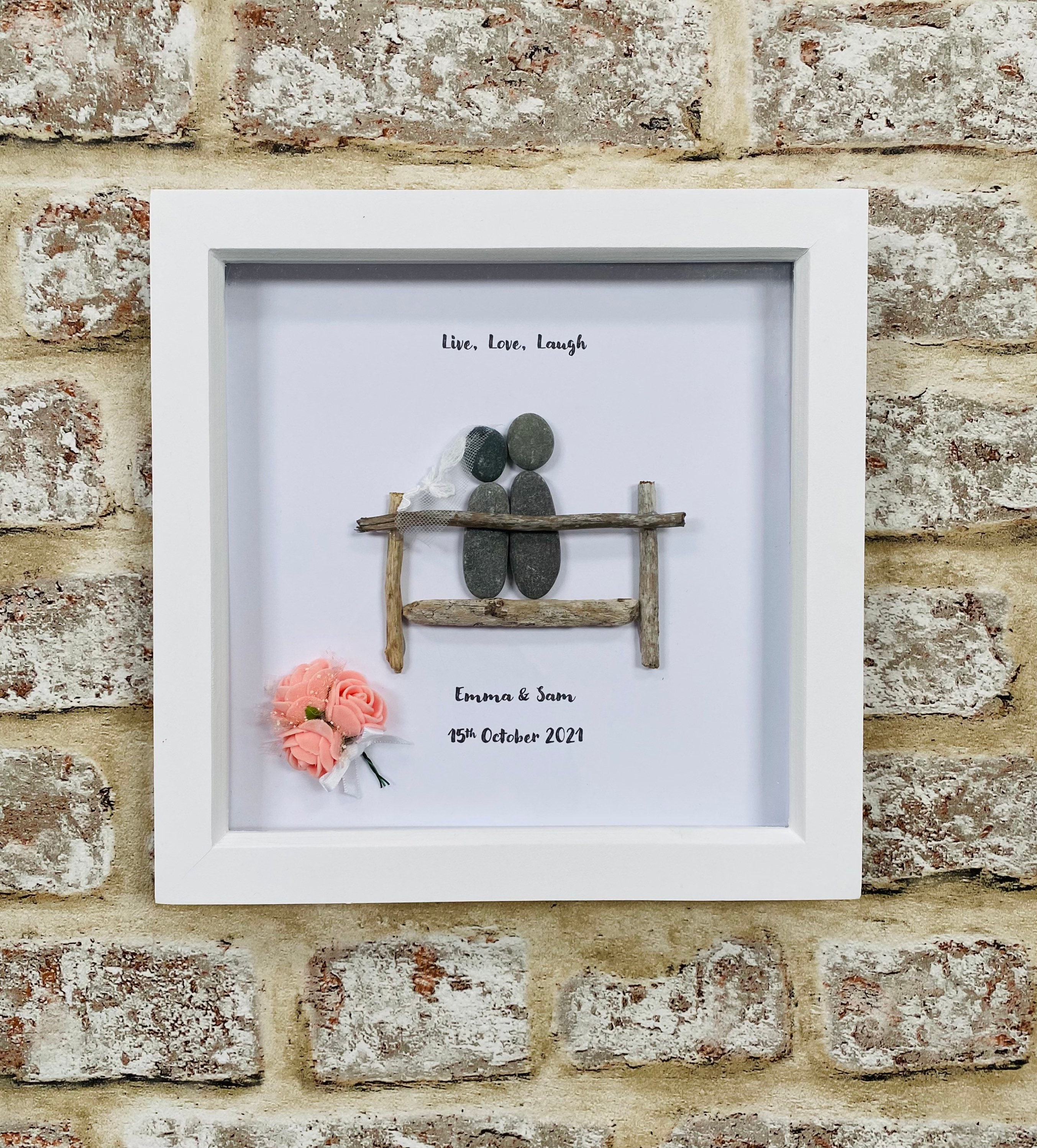 Wedding Pebble Art Wedding Frame Wedding Gift Idea Pebble - Etsy UK