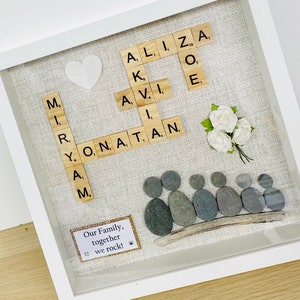 Family Scrabble & Pebble Frame,Personalised Gifts,Scrabble,Pebble Art Family, Scrabble Art, Fathers DayGifts, Family Gift, Birthday Gift image 10