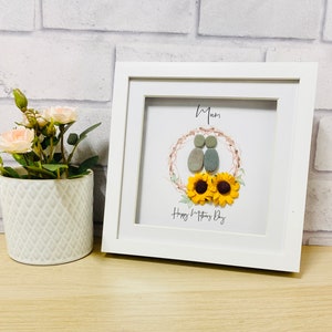 Mum pebble frame, Nan Pebble Frame, personalised gifts, family pebble art, birthday gift for Mum, Mother’s Day gift, Mummy gift ideas,