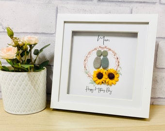 Mum pebble frame, Nan Pebble Frame, personalised gifts, family pebble art, birthday gift for Mum, Mother’s Day gift, Mummy gift ideas,