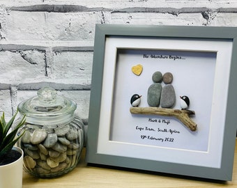 Wedding Gifts, Wedding Pebble Art, Wedding Gift idea, Pebble Wedding, Couple Wedding Gift, Wedding Flowers Gift, Personalised Wedding Gifts,