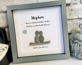 Brother Pebble Art, personalised gifts, family pebble art, friend birthday gift, gift for bestie, birthday gift, home gift ideas, bff