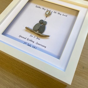 Diamond Wedding Anniversary Pebble Frame, Gepersonaliseerde Verjaardag Pebble Frame, Huwelijksverjaardag cadeau, Cadeau voor grootouders, Huwelijksgeschenken afbeelding 7