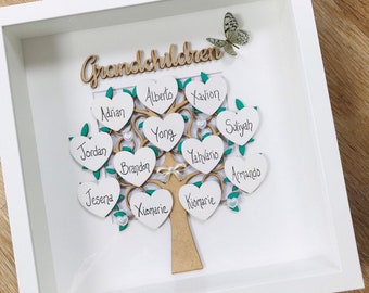 Grandchildren Family Tree Frame, Mother’s Day Gift, Personalised Gifts, Anniversary gift, Gifts, Home Gifts, Home Decor, Gifts for Nan,