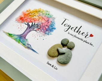 COUPLE pebble art, personalised gifts, couple pebble art, gift for boyfriend, scrabble gift, best Valentines gifts, Wife gift, gifts for him