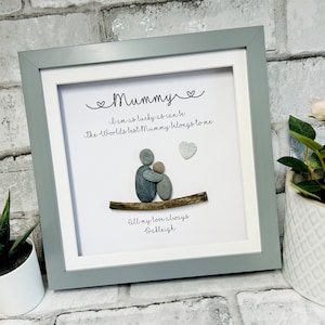 Personalised Mothers Day Gift, pebble art, personalised gifts, family pebble art, gift for mum, mothers day gifts, daughter, Mummy, Mom, Mam