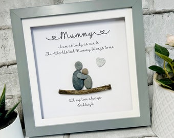 Personalised Mothers Day Gift, pebble art, personalised gifts, family pebble art, gift for mum, mothers day gifts, daughter, Mummy, Mom, Mam
