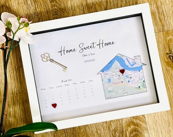 Personalised New Home Gift, Moving In Gift, New Home Gift, First Home Gift, First home Frame, Couples Gift, Our First Home,Home Location Map