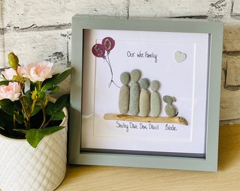 Birthday Pebble Picture, Friends Birthday gift, personalised gifts, Family Pebble Picture , Pebble art Gift, gifts for her, Gifts for him,