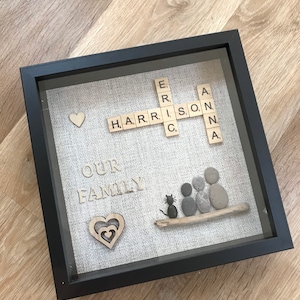 Family Scrabble & Pebble Frame,Personalised Gifts,Scrabble,Pebble Art Family, Scrabble Art, Fathers DayGifts, Family Gift, Birthday Gift image 7