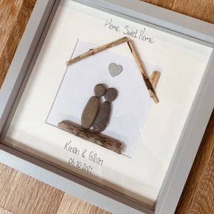 New Home Pebble Frame, Personalised New Home Gifts, Moving in Gift from Family, New Home Family Gift, Home Sweet, Home Gifts, pebble art imagem 7