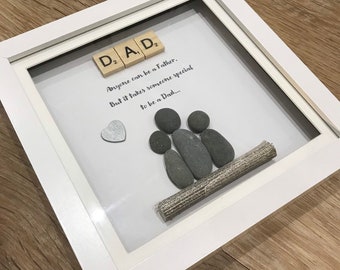 Fathers Day Gift, Dad Pebble Art, Pebble Frame Gift, Personalised Dad gift, Daddy gifts, Gifts for Dad, Personalised Gifts,Gifts for him