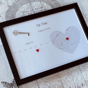 Personalisiertes Geschenk für neues Zuhause, Geschenk für neues Zuhause, Geschenkidee für erstes Zuhause, Rahmen für erstes Zuhause, Geschenk für Paare, unser erstes Zuhause, Lageplan für Zuhause