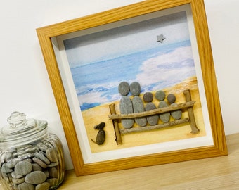 Strand Pebble Frame, Moederdag Cadeau Pebble Art, Gepersonaliseerde geschenken, Huwelijkscadeau, Cadeau voor mama, Pebble Art Family, Home Gift,