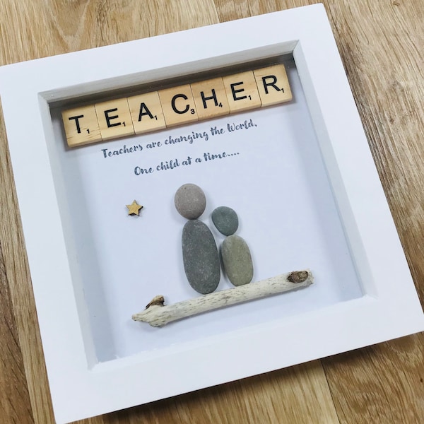 Teacher Gift - Thank you Teacher - teacher pebble art - Personalised Gifts - Childminder gift - Student teacher gift - Gift for Teachers