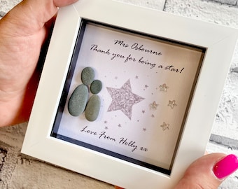 Teacher Gift - Thank you Teacher - teacher pebble art - Personalised Gifts - Childminder gift - Student teacher gift - Gift for Teacher