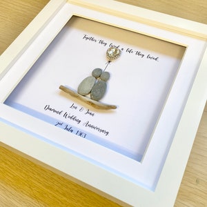 Diamond Wedding Anniversary Pebble Frame, Gepersonaliseerde Verjaardag Pebble Frame, Huwelijksverjaardag cadeau, Cadeau voor grootouders, Huwelijksgeschenken afbeelding 4