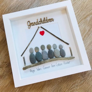 Grandparent Gift, Pebble Frame, Personalised Gifts, Grandparents Christmas Gift, Grandchildren gift, Personalised Christmas Gift, home gifts