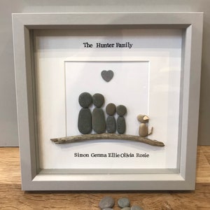 family pebble frame, personalised gifts, family pebble art, family gifts, gift for friend, new home gift, best home gift ideas, pebble frame image 5