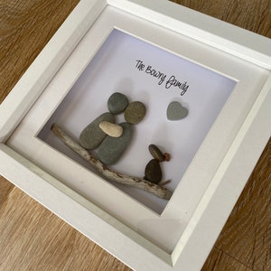 family pebble frame, personalised gifts, family pebble art, family gifts, gift for friend, new home gift, best home gift ideas, pebble frame image 6