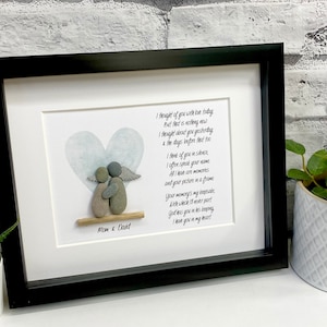 Gedenkkieselrahmen, personalisierte Geschenke, Trauergeschenk, Kieselsteinkunst, Geschenke, Geschenk für Freund, Hauptgeschenk, Erinnerungkieselrahmen