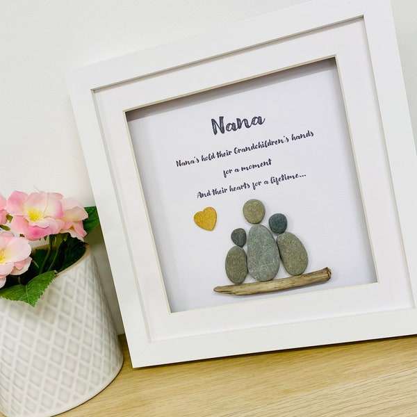 Nana Mothers Day gift, Family Pebble Art,Nana pebble art, Personalised Gifts, Nana Birthday gift, gifts for her, Nana gift, Mothers Day Gift