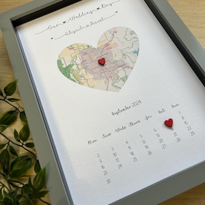 Carte de mariage encadrée, Cadre de mariage personnalisé, Cadeau pour date de mariage, Cadeaux de mariage, Cadeau de couple, Cadeau de lieu de mariage, Cadeau de mariage,