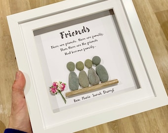 Personalised Bestie Pebble Picture, Personalised Gifts, love, Best Friends, Friendship, Gift for Friend, besties, pebble art, birthday,
