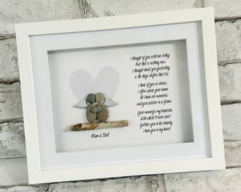 Parents Memorial frame, personalised gifts, Bereavement gift,  pebble art,comfort gifts, gift for friend,home gift, remembrance pebble frame