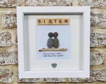 Arte con piedras para hermanas, Regalos personalizados, Regalo para hermana, Regalos familiares, Arte con piedras para la familia, Arte con piedras para la familia, Regalos para hermanas, Regalos para ella