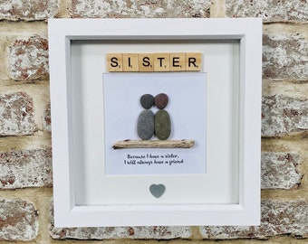 Sister pebble art, Personalized Gifts, Sister gift, Family gifts, Family Pebble art, Pebble art Family, Sister gifts, Gifts for her