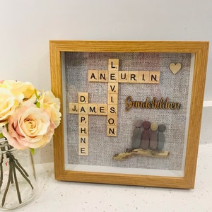 Family Scrabble & Pebble Frame,Personalised Gifts,Scrabble,Pebble Art Family, Scrabble Art, Fathers DayGifts, Family Gift, Birthday Gift image 8