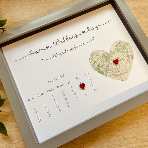 Framed Wedding Map Gift, Personalised Wedding Frame, Wedding Date Gift, Wedding Gifts, Couple Gift, Wedding Location Gift, Wedding Gift,