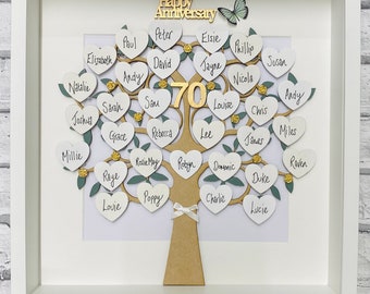 Golden Anniversary Family Tree,  Personalised Gifts, Platinum Anniversary gift, Personalised Birthday Gift, wedding Gift, Large Family Gift,