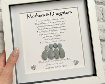 Personalised Mum Frame, Daughter Mum Frame, Pebble Art, Gifts for, Mum, Mummy, Mothers Day, gift idea, Gifts under 25