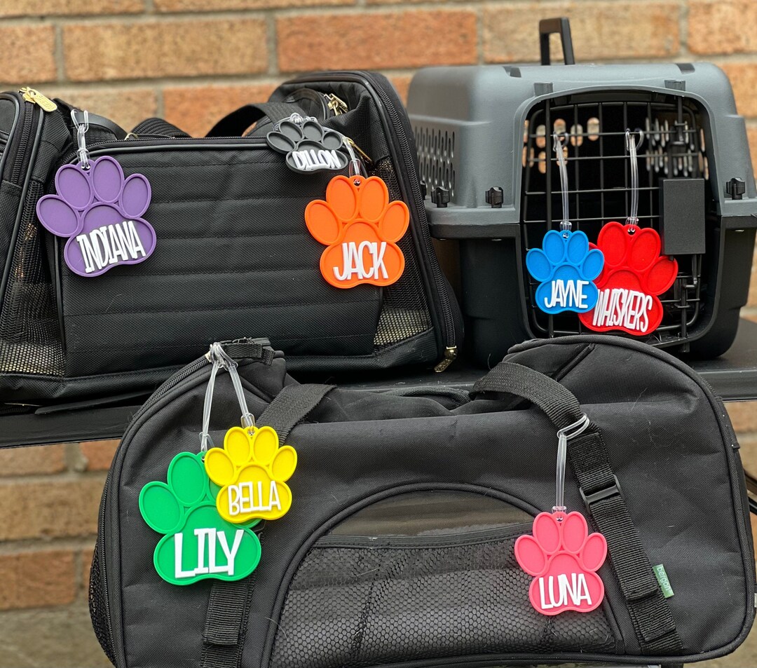 Personalized Pet Name Tag, Pet Carrier Tag, Pet Crate Tag, Custom Pet