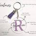 Acrylic Keychain, Personalized Monogram Keychain With Tassel,2