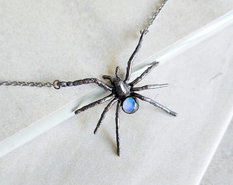 REAL Spider Necklace, Electroformed Spider Pendant, Insect Jewelry, Oddities, Curiosities, Taxidermy, Witchy, Goblincore, Halloween, Arachne