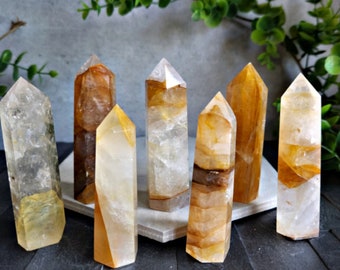 Golden Healer Quartz, Golden Healer Tower, Hematoid Quartz, Iron Quartz, Solar Plexus Chakra, Abundance, Prosperity, Reiki, Kundalini