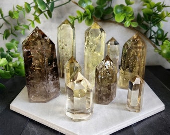 Genuine Citrine Points, Natural Citrine Towers, Untreated Citrine Crystal, Sacral Chakra, Brazilian Citrine, Abundance, Prosperity, Reiki