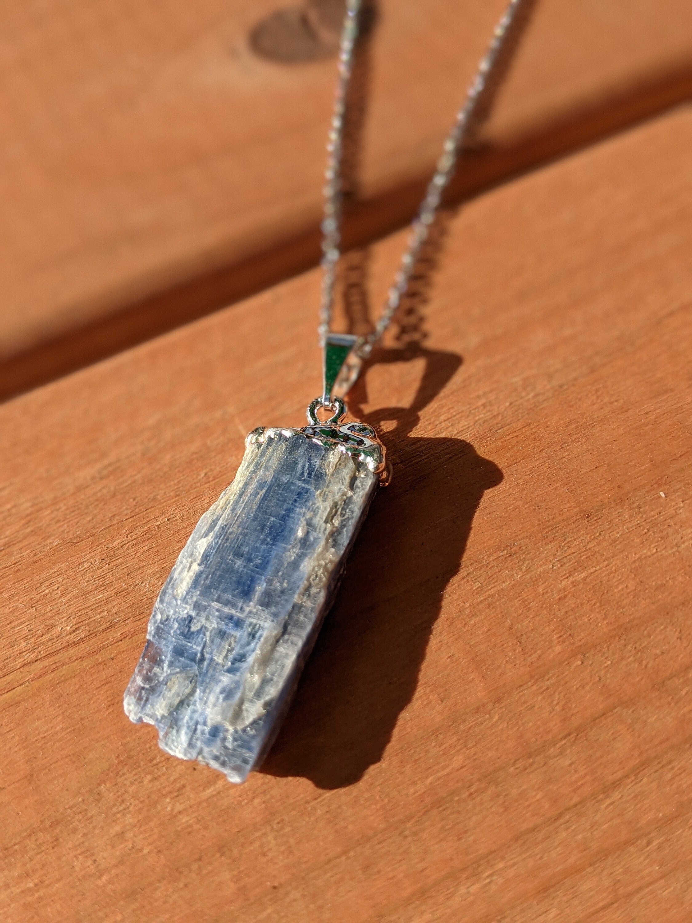 Blue Kyanite Necklace, Raw Kyanite, Blue Kyanite Crystal, Throat Chak…