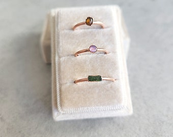 Watermelon Tourmaline Ring, Dainty Stacker Ring, Knuckle Ring, Gemstone Ring, Minimalist, Boho, Witchy Jewelry, Gifts for Her, Christmas