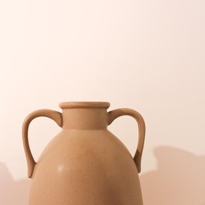 Vintage Beige Ceramic Large Vase with Lid